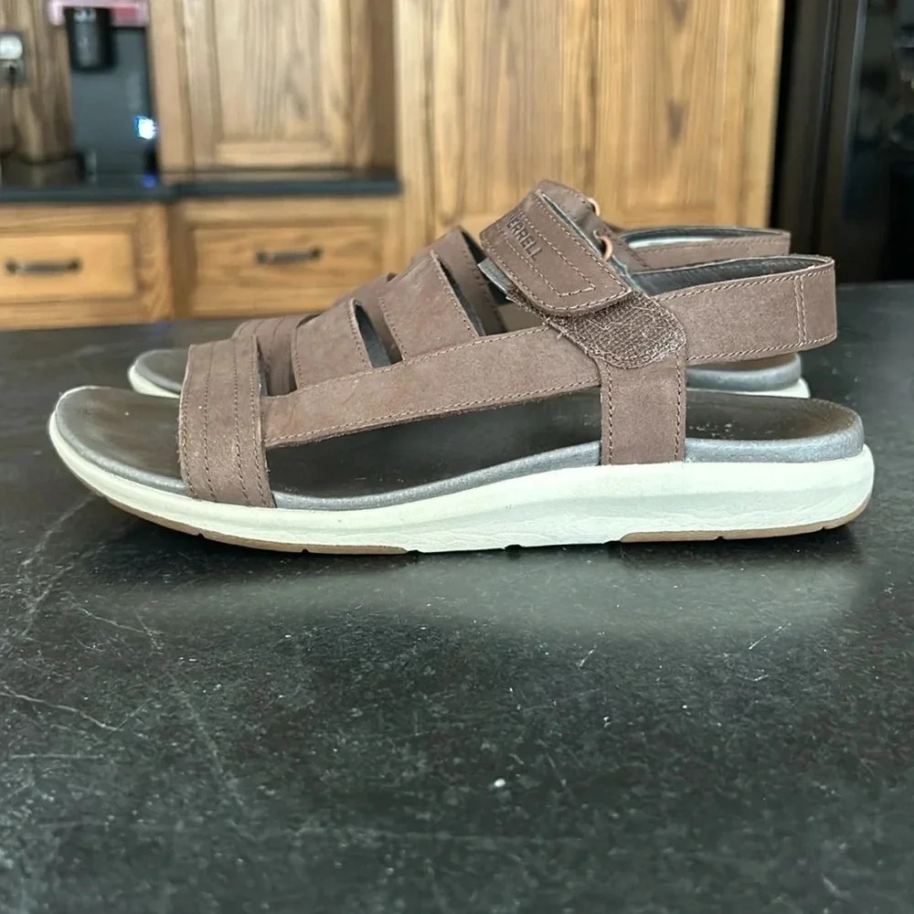Merrell Kalari Lore Backstrap Hiking‎ Outdoor Leather Sandal Brown size 7 - Picture 4 of 9